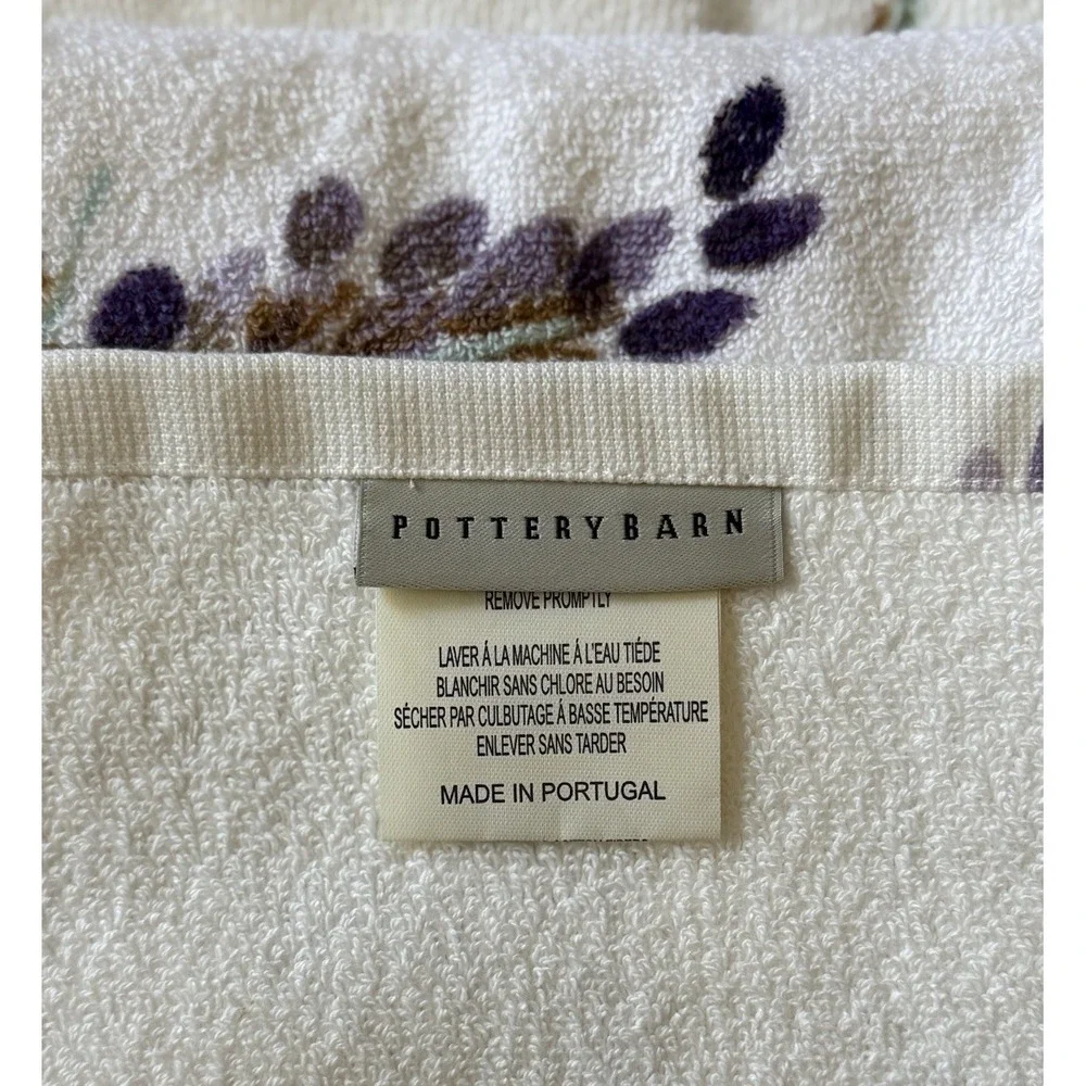 Set 3 Pottery Barn Floral Organic Towel SET Hand,‎ Bath & Washcloth